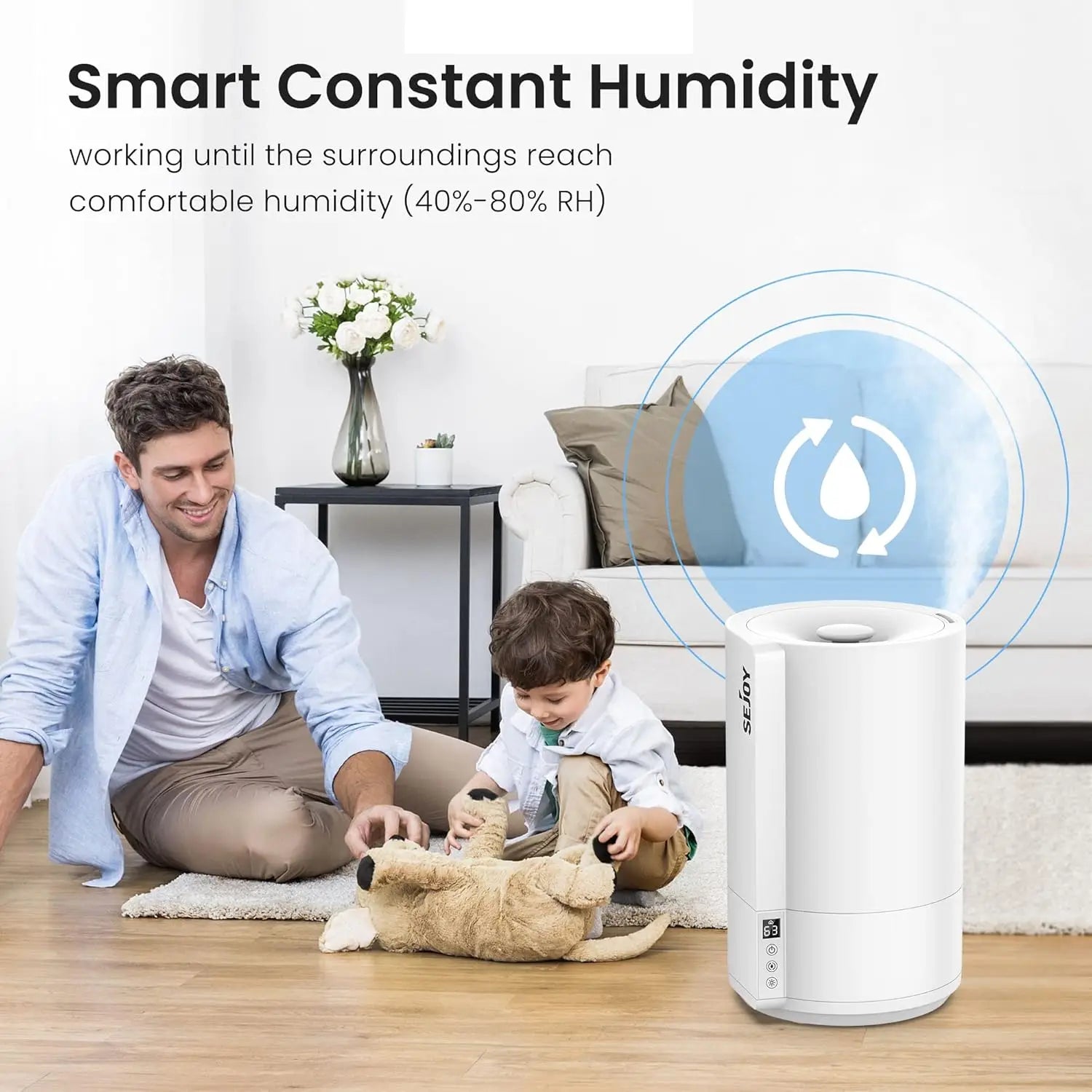 🌬️ SEJOY: Humidificador Ultrasónico de 4L para Dormitorio, Habitación Grande y Bebé 🌿