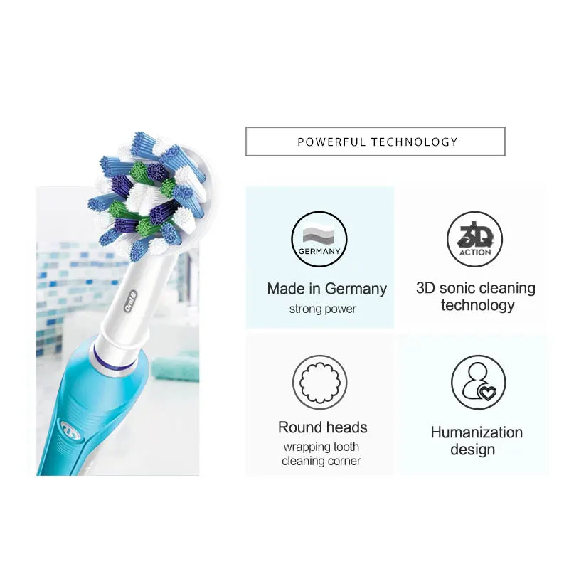 🦷 Cepillo de Dientes Eléctrico Oral-B Pro600: Blanco 3D, Cabezal Redondo y Resistente al Agua 🌟