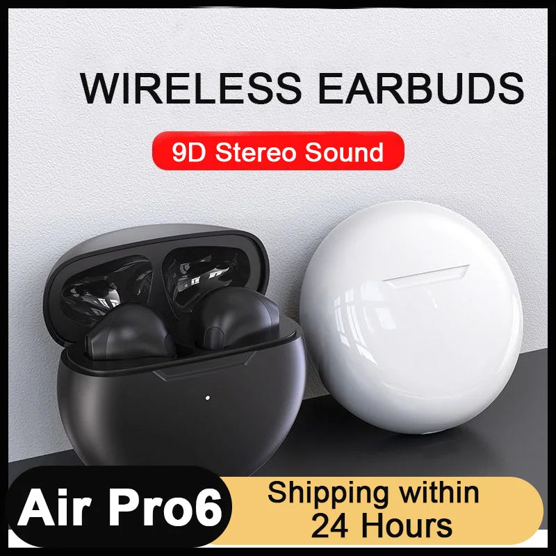 🎧 TWS Air Pro 6 Auriculares Bluetooth Inalámbricos 5.3: ¡Sonido de Alta Calidad, Conectividad Sin Límites! 📱✨