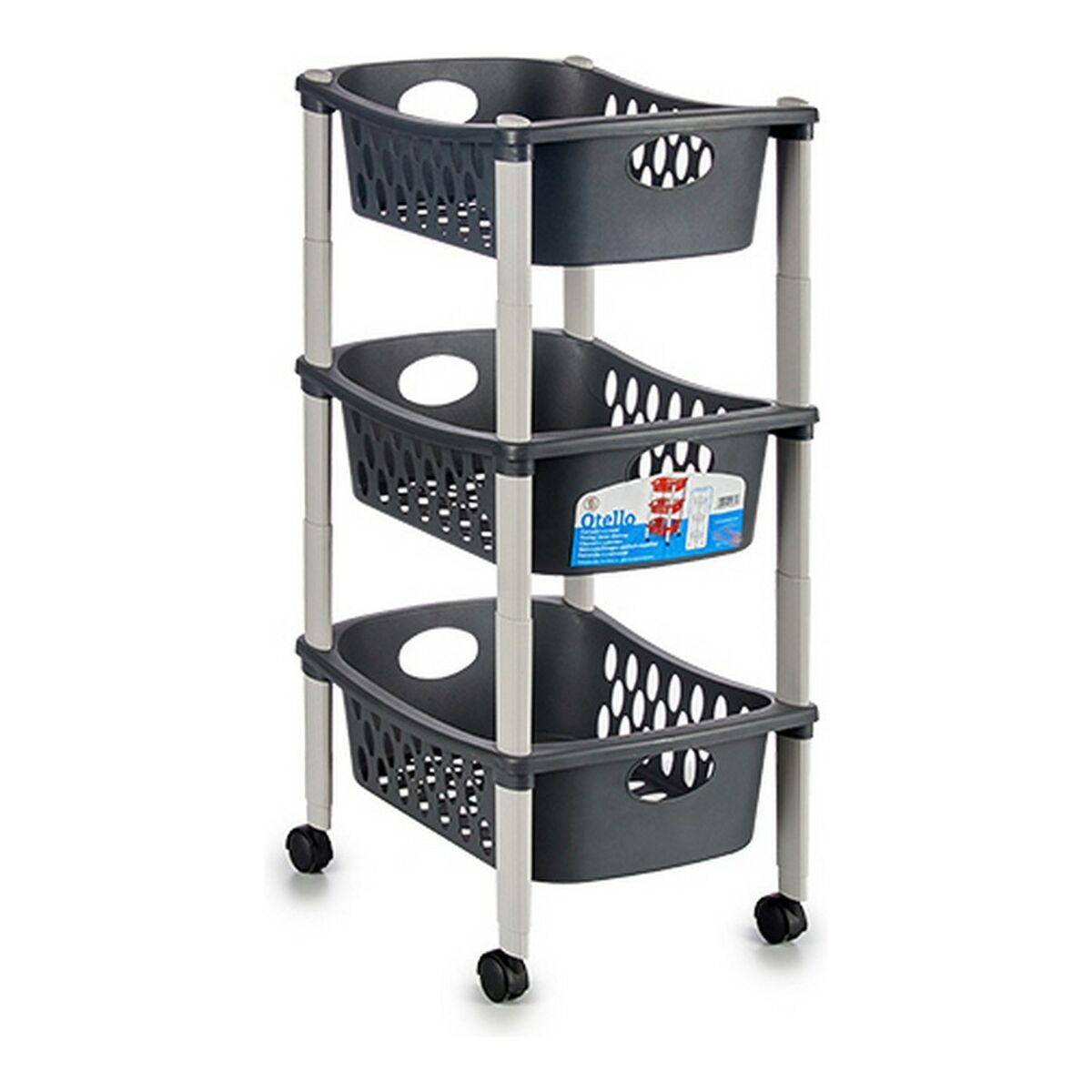 Vegetable trolley Stefanplast 50845 29,5 x 17,5 x 40 cm Anthracite White Plastic