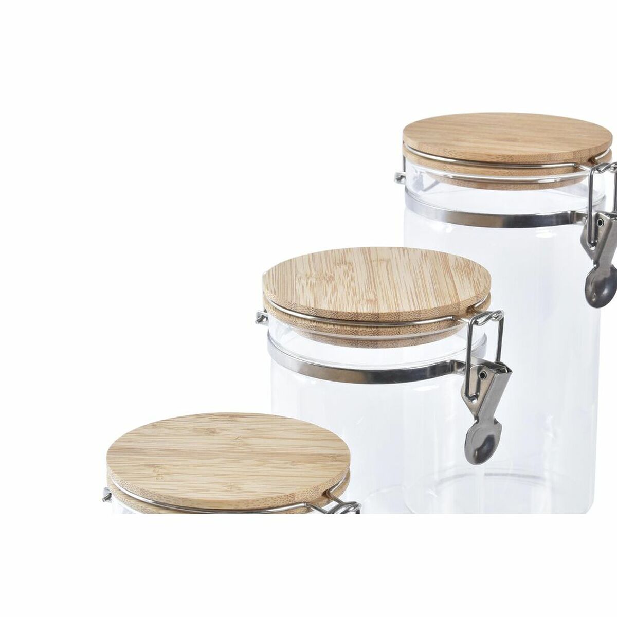 3 Tubs DKD Home Decor Transparent Natural 14 x 10 x 26,3 cm