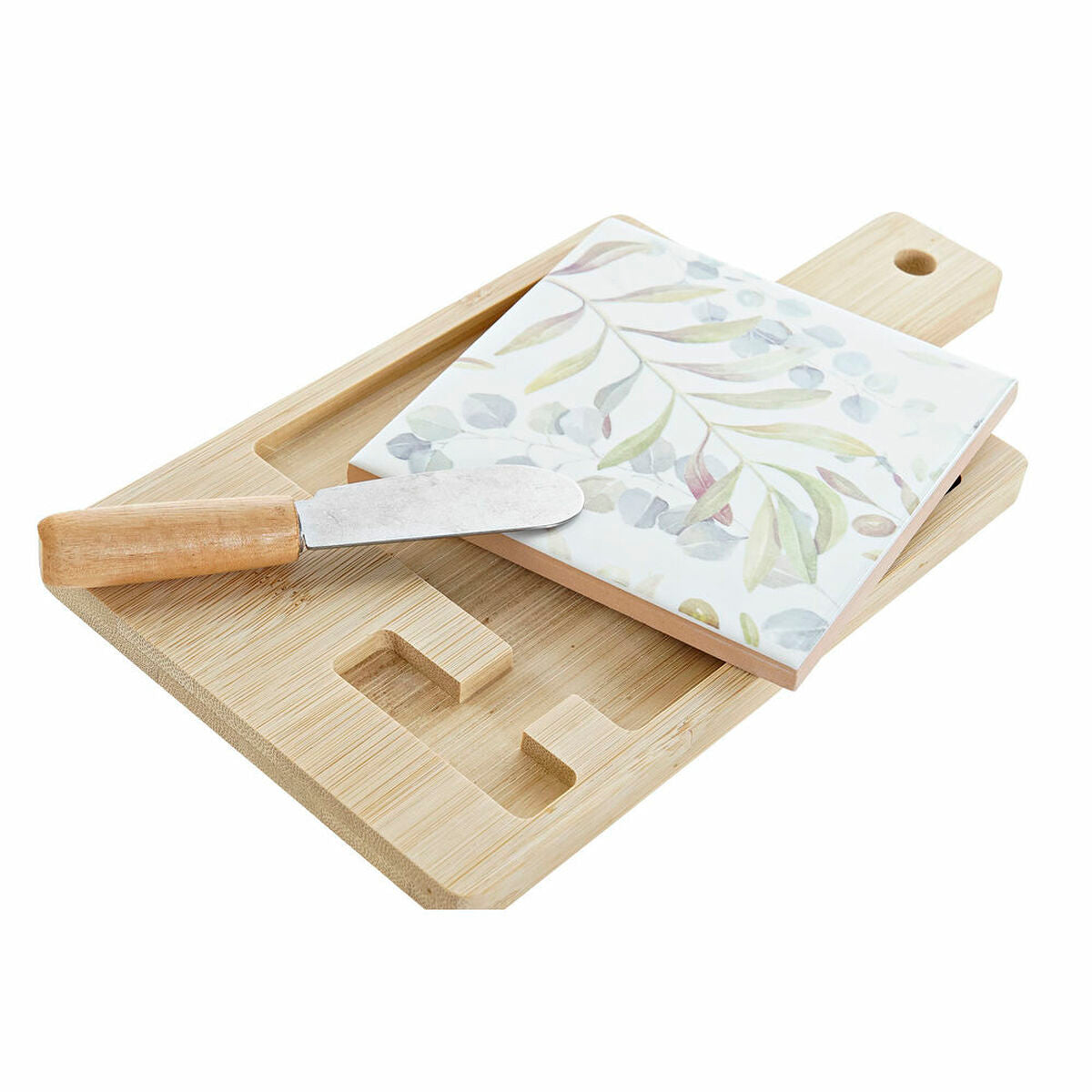 Appetizer Set DKD Home Decor Multicolour Natural Bamboo Plastic Stoneware 21,5 x 11,8 x 1,5 cm