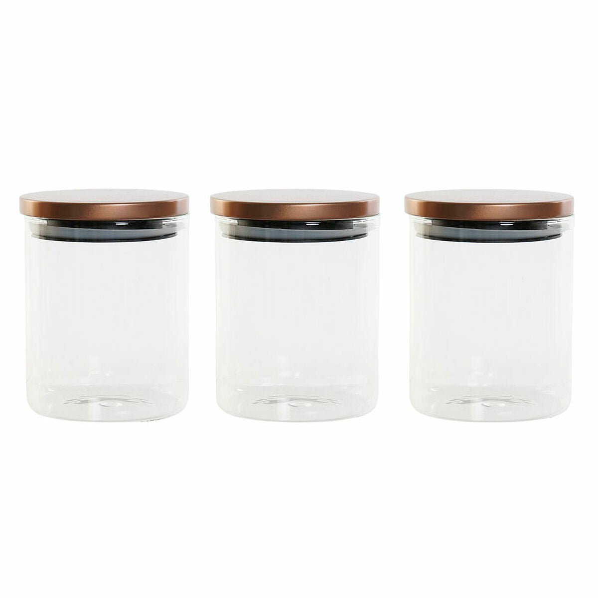 3 Tubs DKD Home Decor Multicolour Transparent Copper 10 x 10 x 13 cm