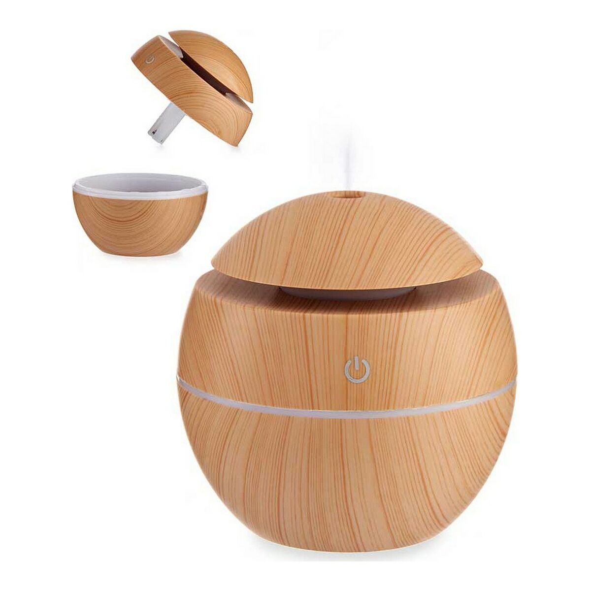 Aroma Diffuser Humidifier with Multicolour LED Brown Plastic (130 ml) (10 x 10 x 10 cm)