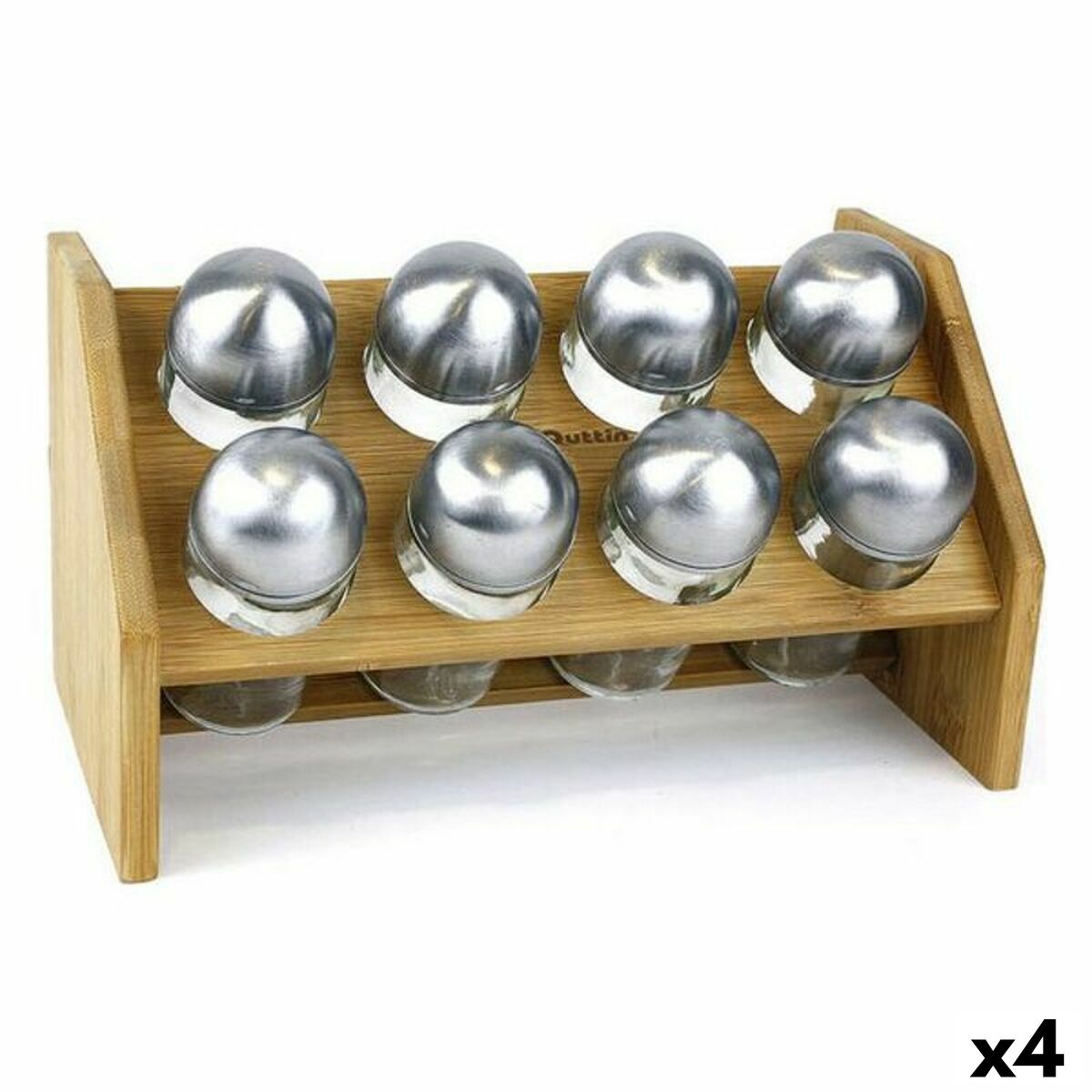 Bamboo Spice Rack Quttin 62332 (8 pcs) (25 x 14,5 x 14,5 cm) (4 Units)