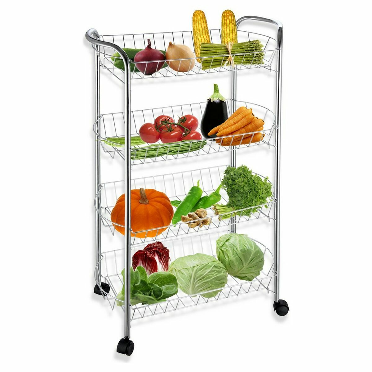 Vegetable trolley Confortime 4 Shelves Metal 51 x 27 x 84 cm (6 Units)