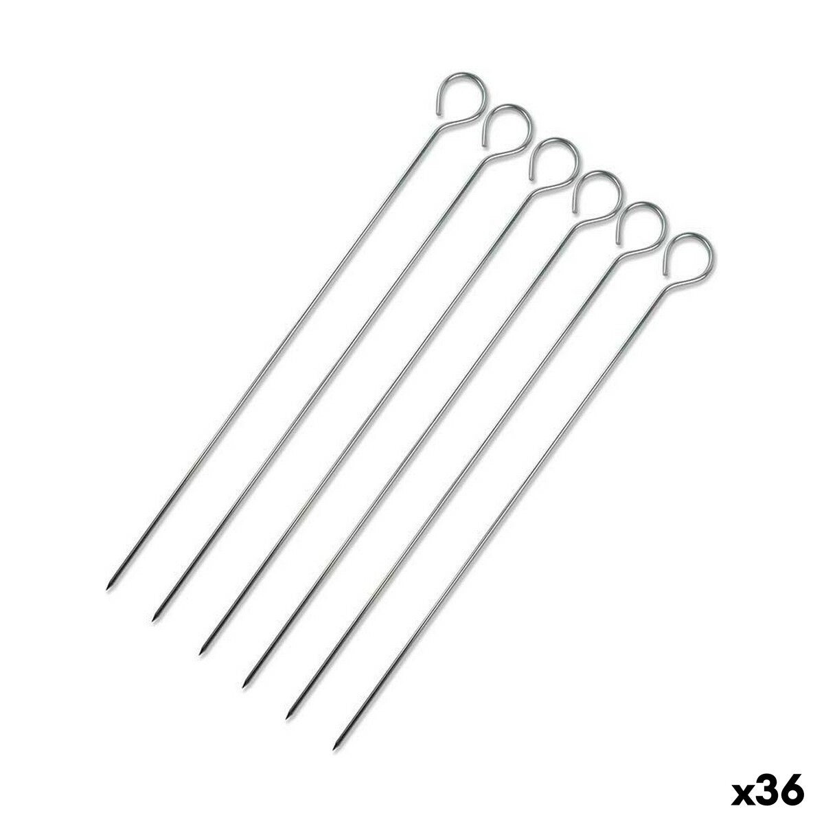 Barbecue Skewer Set Wooow Metal 6 Pieces 30 cm (36 Units)