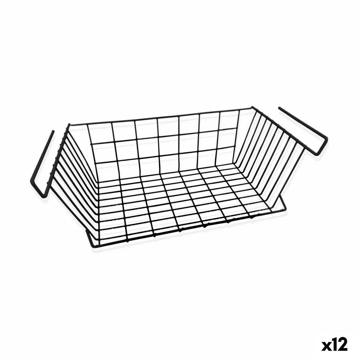 Basket for Kitchen Shelf Confortime Black 43 x 24,4 x 18,5 cm (12 Units)