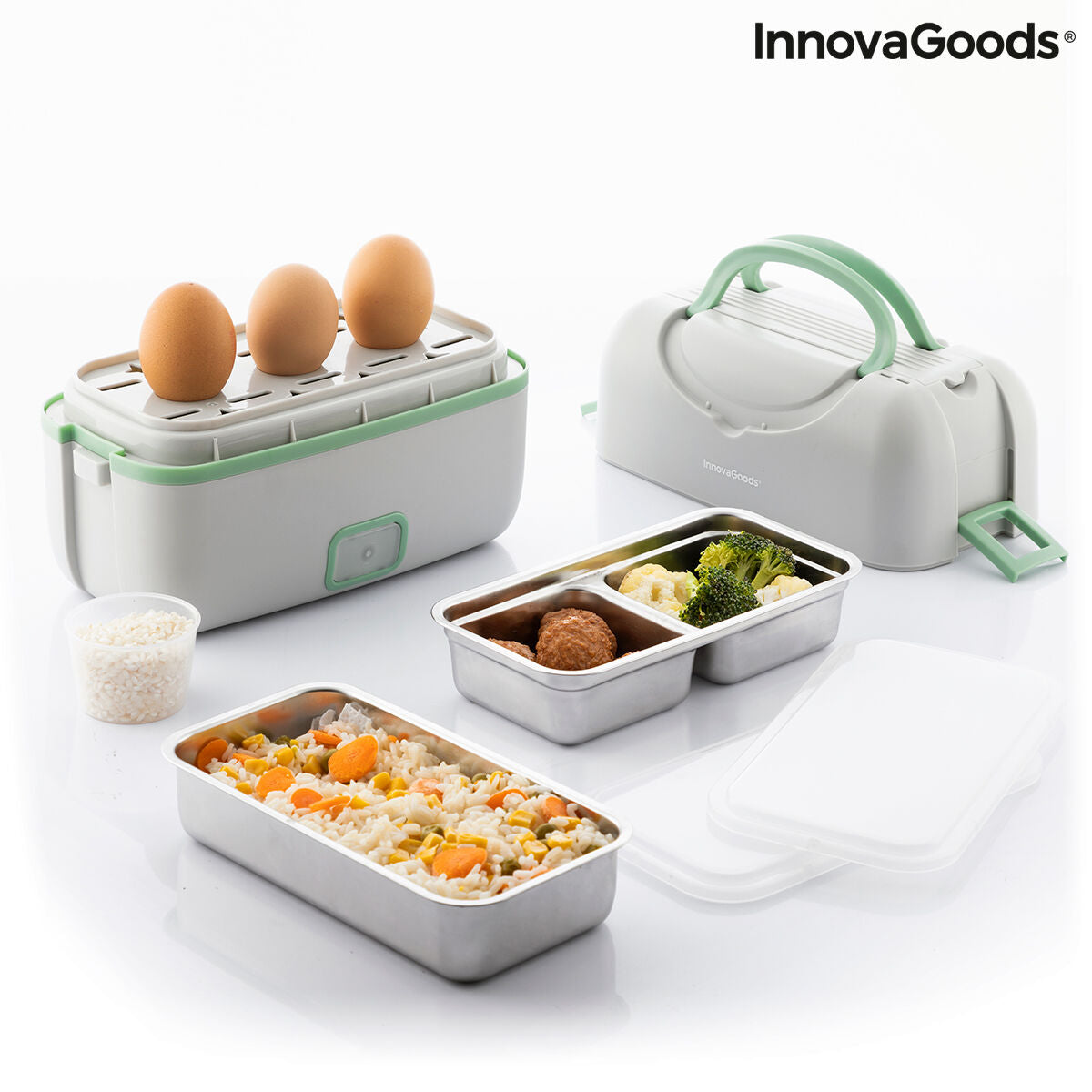 3-in-1 Electric Steamer Lunch Box with Recipes Beneam InnovaGoods (Refurbished A)