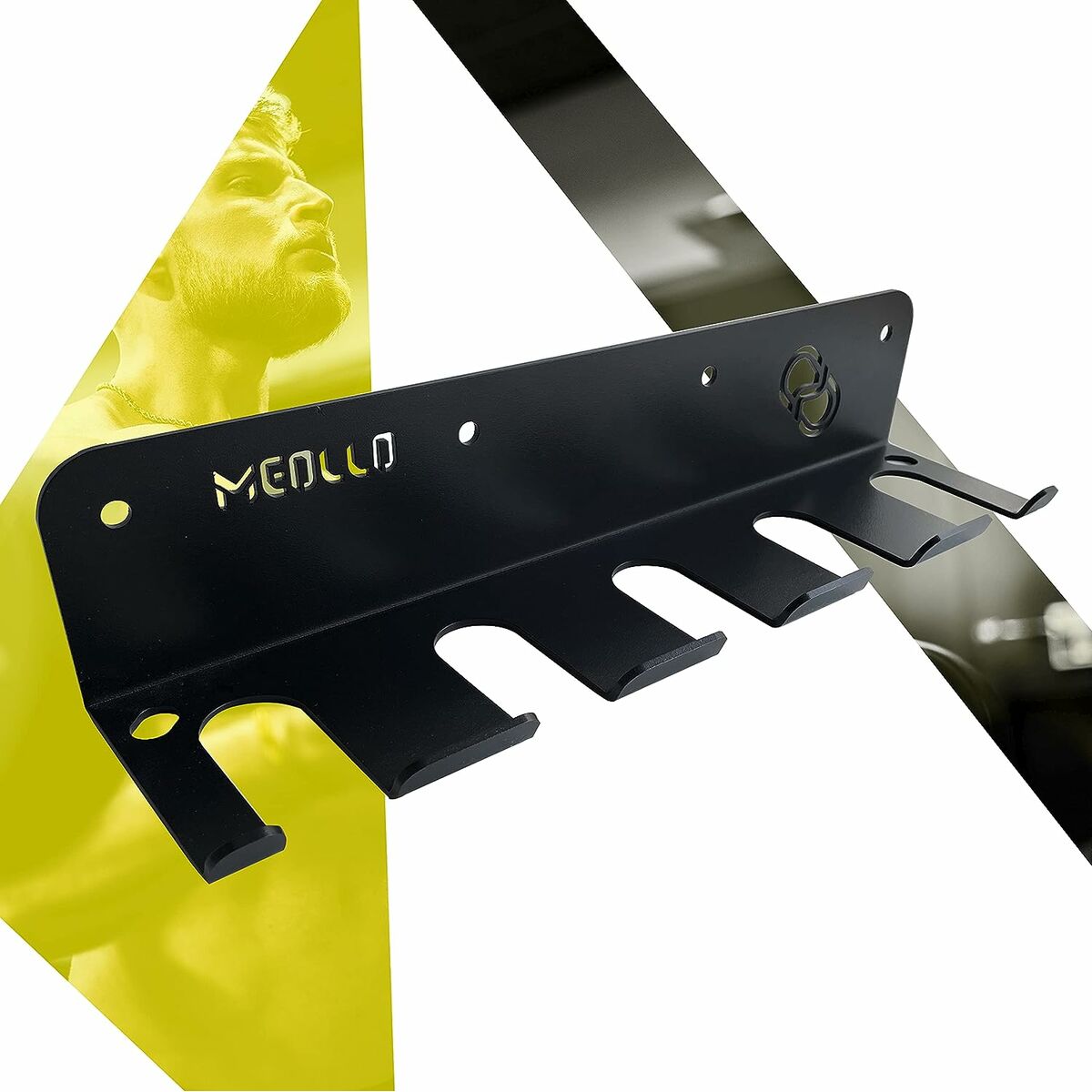 Wall Mount for 5 Weight Bars Meollo Black