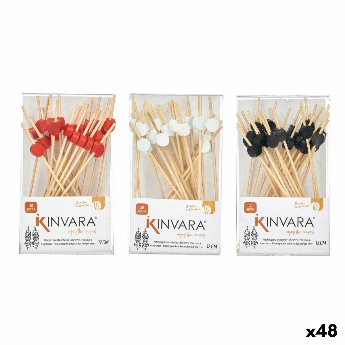 Bamboo toothpicks Set 7 x 3 x 12 cm 12 x 0,5 x 1 cm Bamboo (48 Units)