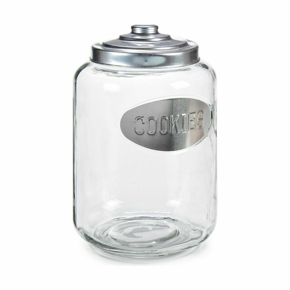 Biscuit jar Silver Metal 580 ml 19 x 28 x 19 cm (4 Units)