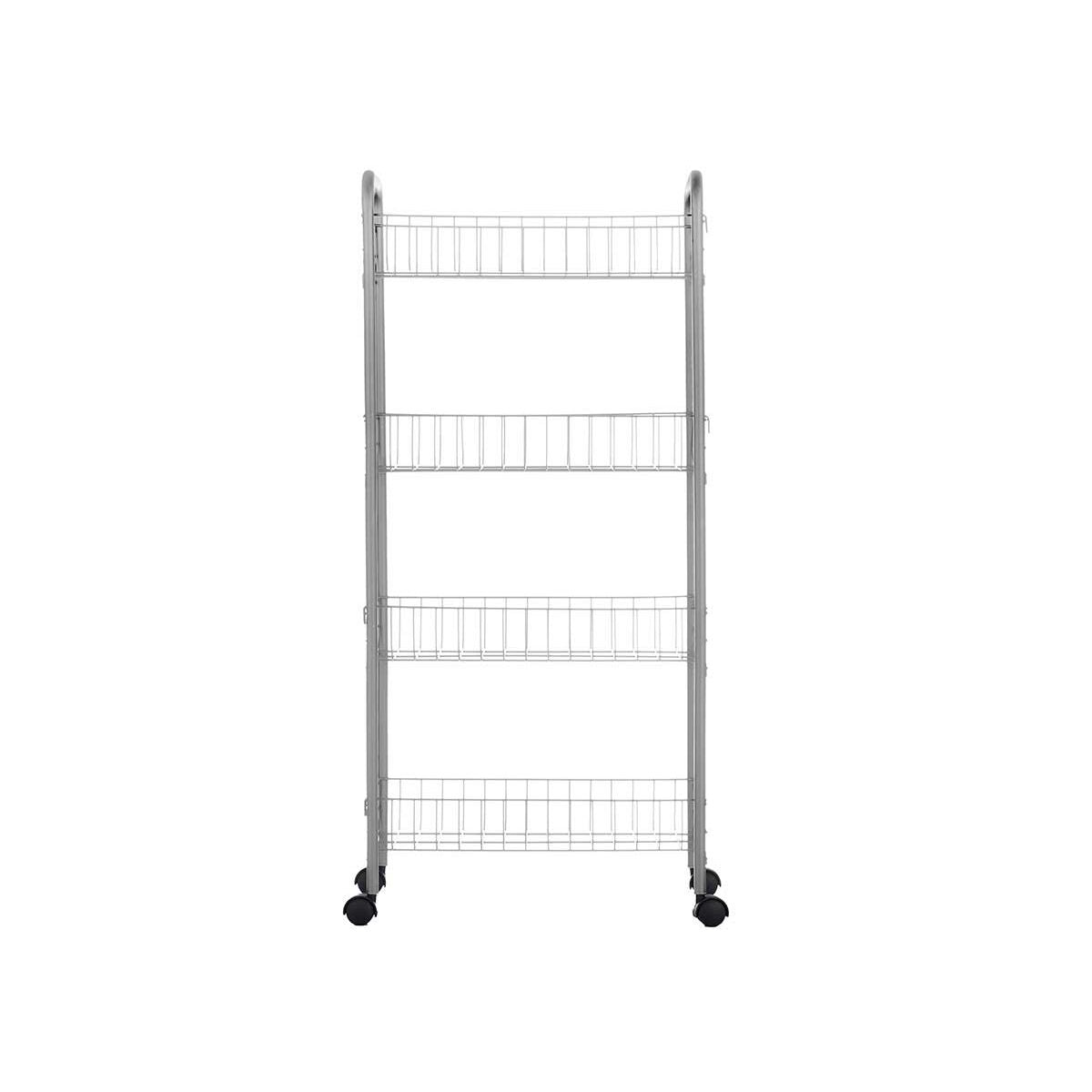 Vegetable trolley Silver Metal Plastic 37 x 27 x 82,5 cm (4 Units)