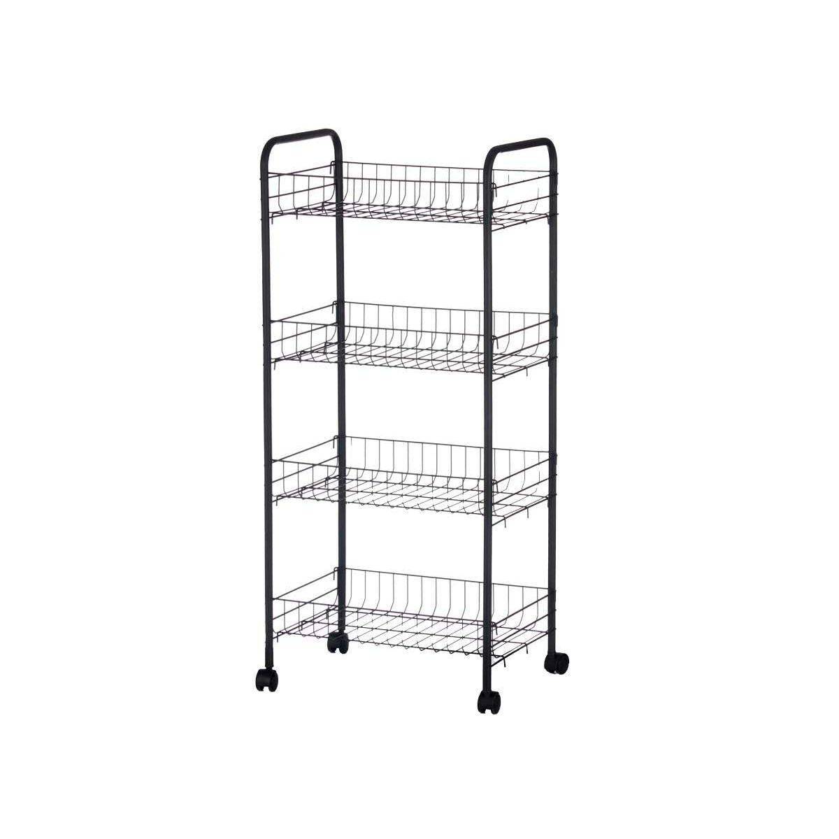 Vegetable trolley Black Metal Plastic 40,5 x 27 x 82,5 cm (4 Units)